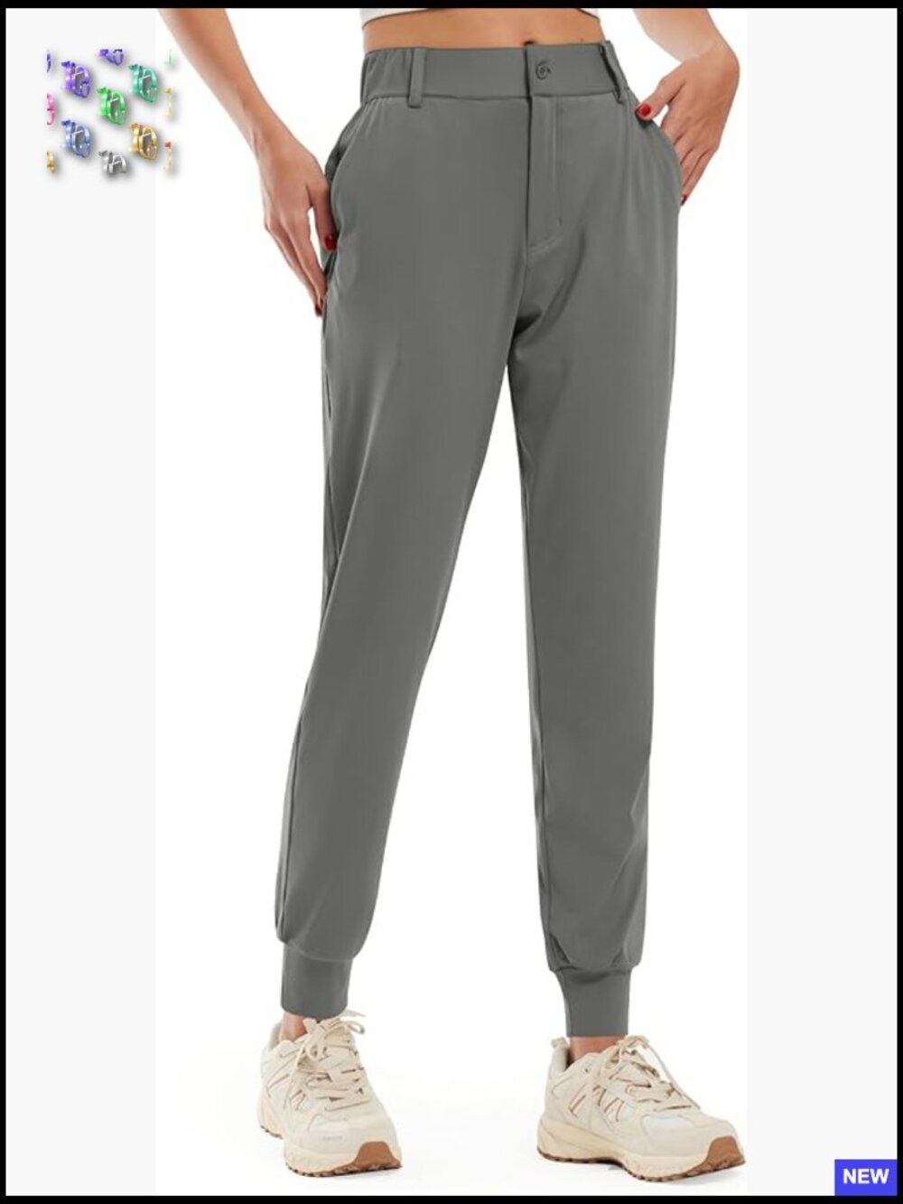 Women's 4-Way Stretch Golf Joggers with Pockets Tapered Sweatpants Casual Slacks